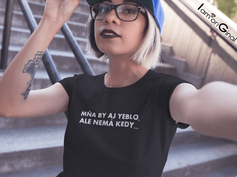 selfie of a trendy girl wearing a round neck tshirt and a blue cap mockup a13622 1 1